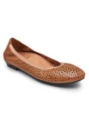Vionic Tan Perforated Leather Flats | 8